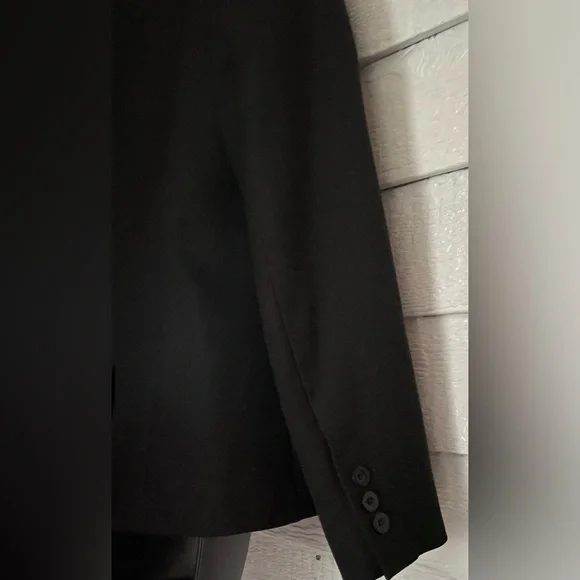Anne Klein Size 6 Black Wool Blend Jacket w/ Topstitching NWOT - Picture 3 of 7